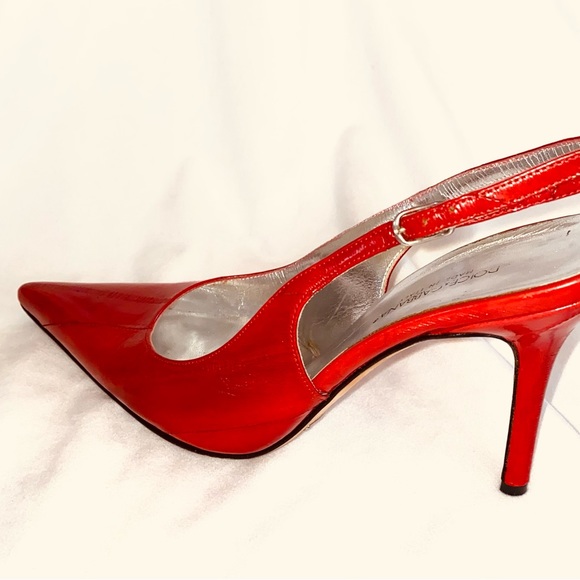 Dolce & Gabbana Red Eel Leather Slingback’s Heels - Picture 8 of 10